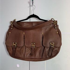 Real leather shoulder bag